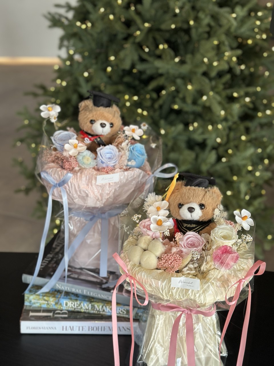 PeachGrad Teddy Bear Bouquet | Preserved Flower Bouquet