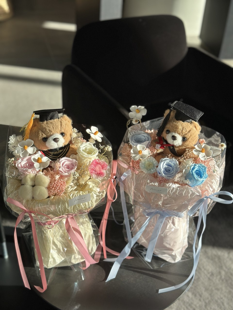 PeachGrad Teddy Bear Bouquet | Preserved Flower Bouquet