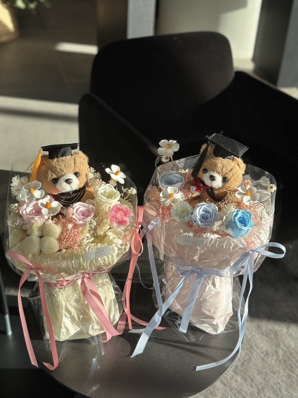 PeachGrad Teddy Bear Bouquet | Preserved Flower Bouquet