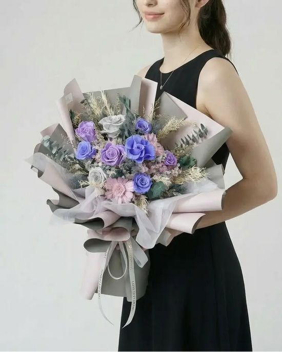 Periwinkle | Preserved Flowers Bouquet WEMICKIT - Melbourne Floral Arrangement