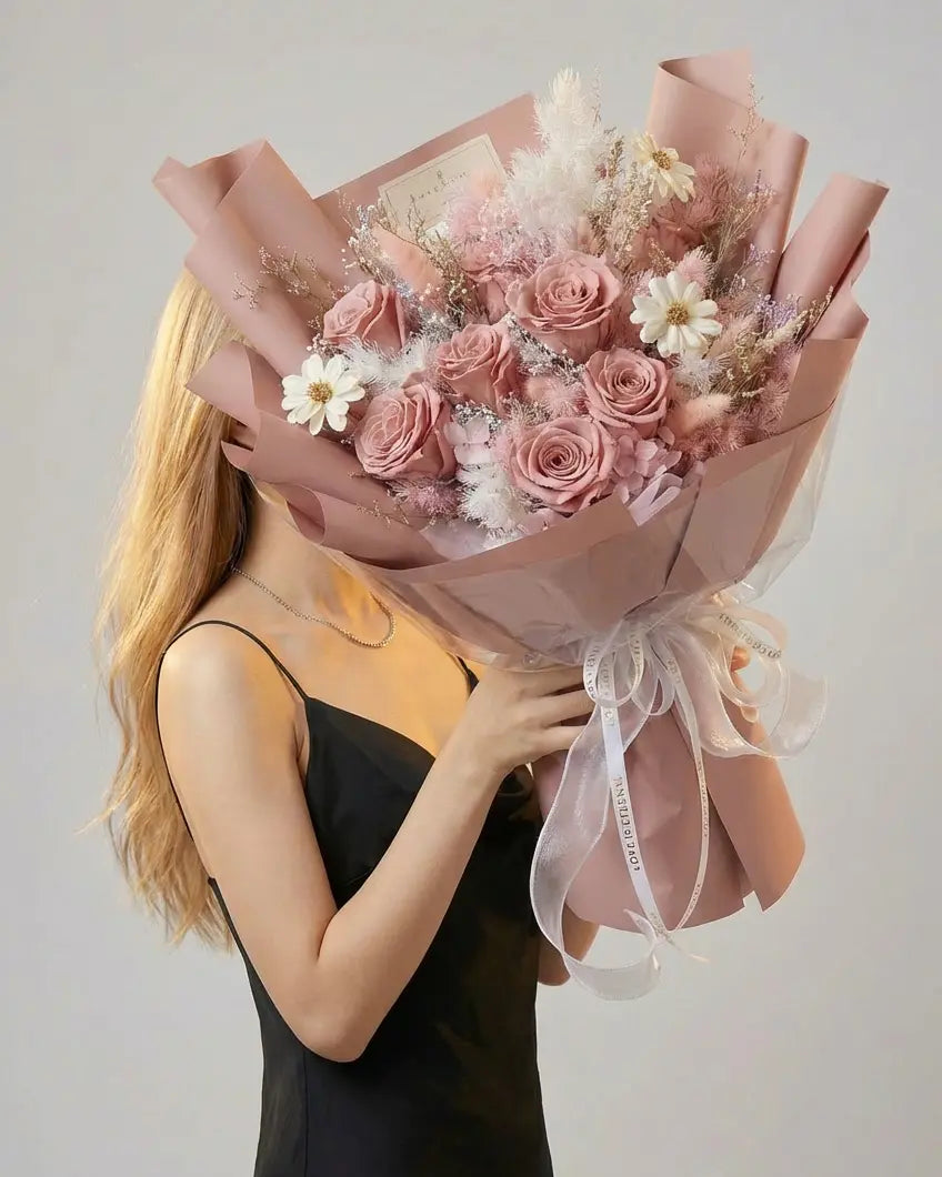 Pink Royale丨Preserved Flower Bouquet WEMICKIT - Melbourne Flower Delivery