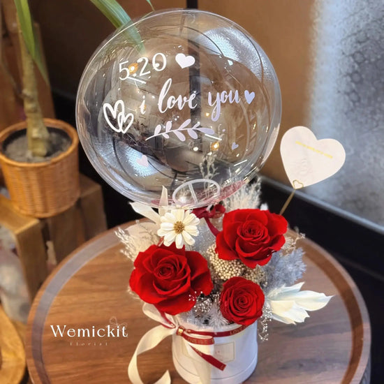 Amanda丨Preserved Flower Box With Balloon WEMICKIT - Melbourne Floral Arrangement