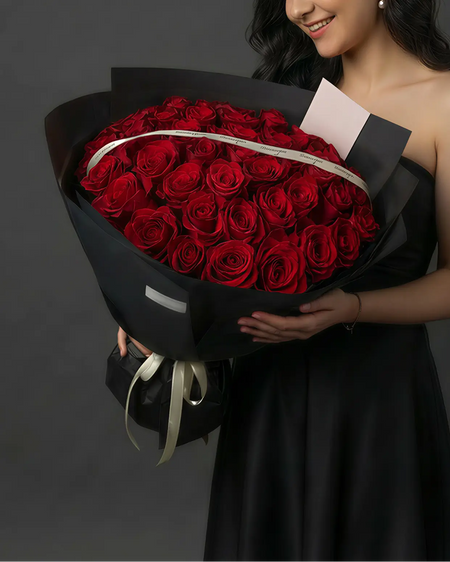 Rosalia - Red | 50 Roses Luxury Bouquet WEMICKIT - Melbourne Flower Delivery