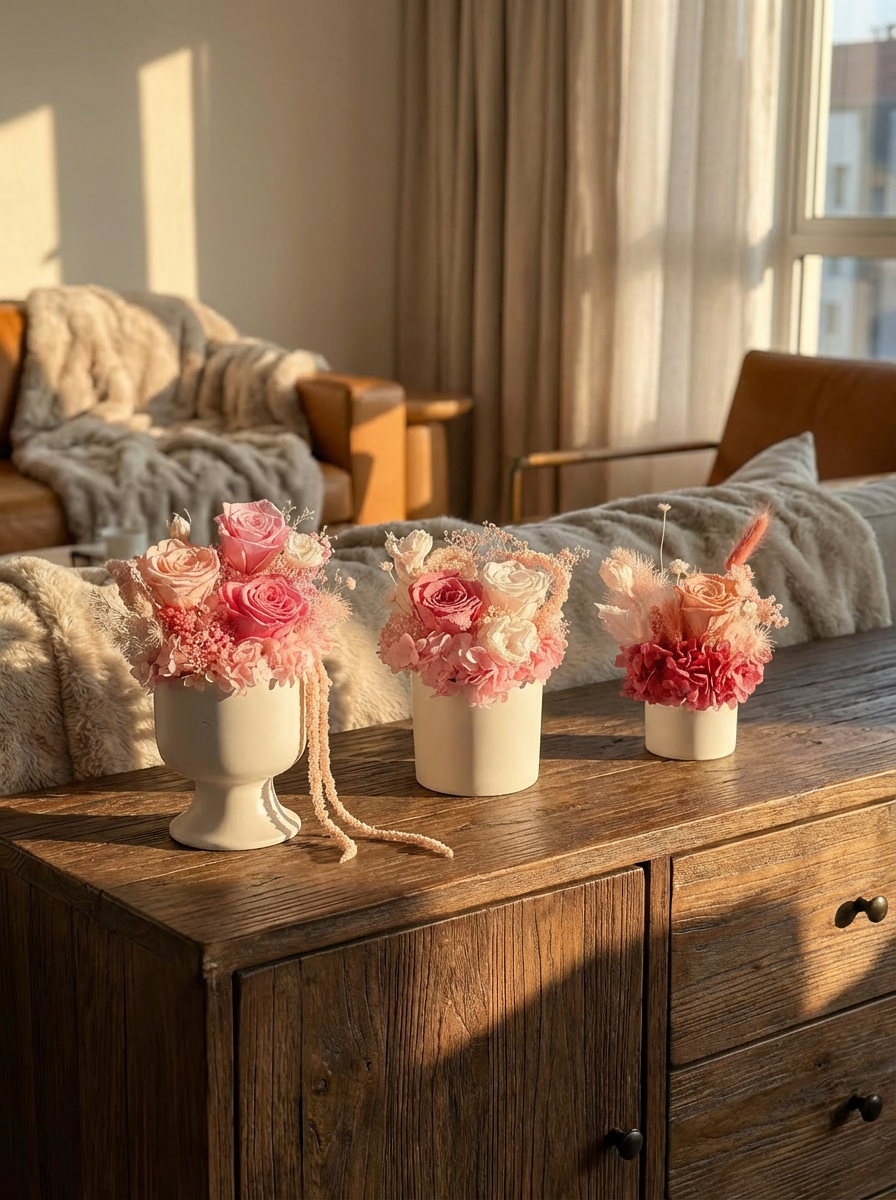 Pink Fairy - Everlasting Preserved Flower in Vase