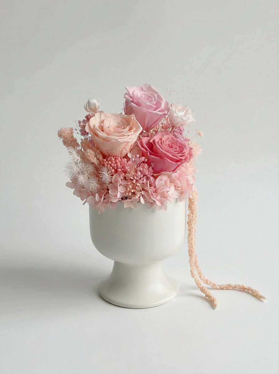 Pink Fairy - Everlasting Preserved Flower in Vase