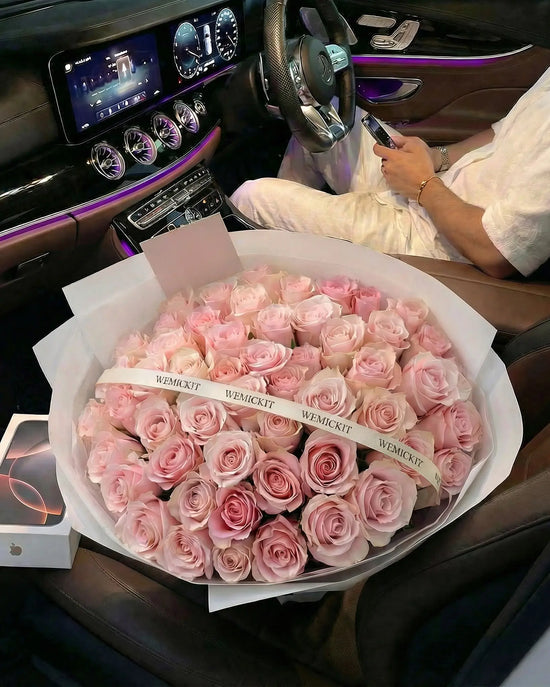 Rosalia - Pink | 50 Roses Luxury Bouquet WEMICKIT - Melbourne Flower Delivery