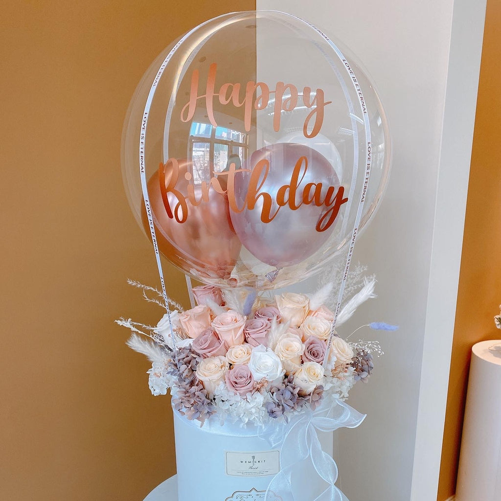 Creamy丨Preserved Flower Box With Balloon