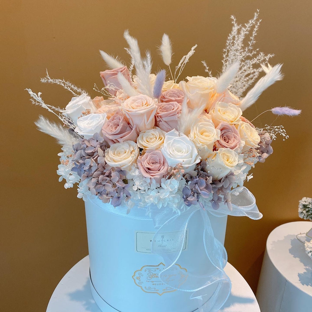 Creamy丨Preserved Flower Box With Balloon