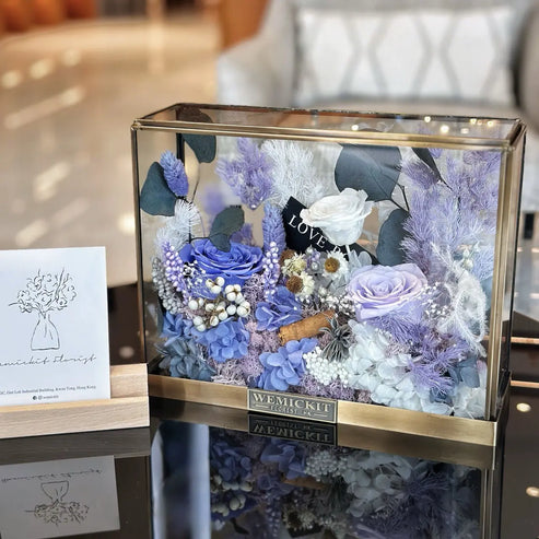 Mystery Garden (Purple) | Preserved Flower Glass Dome WEMICKIT - Melbourne Flower Delivery